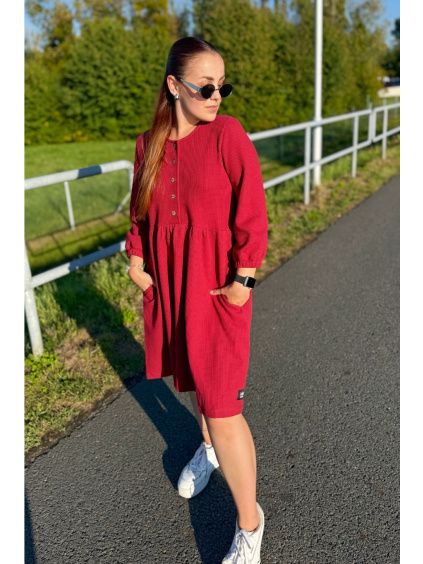 Vaflové šaty Anne s propínáním